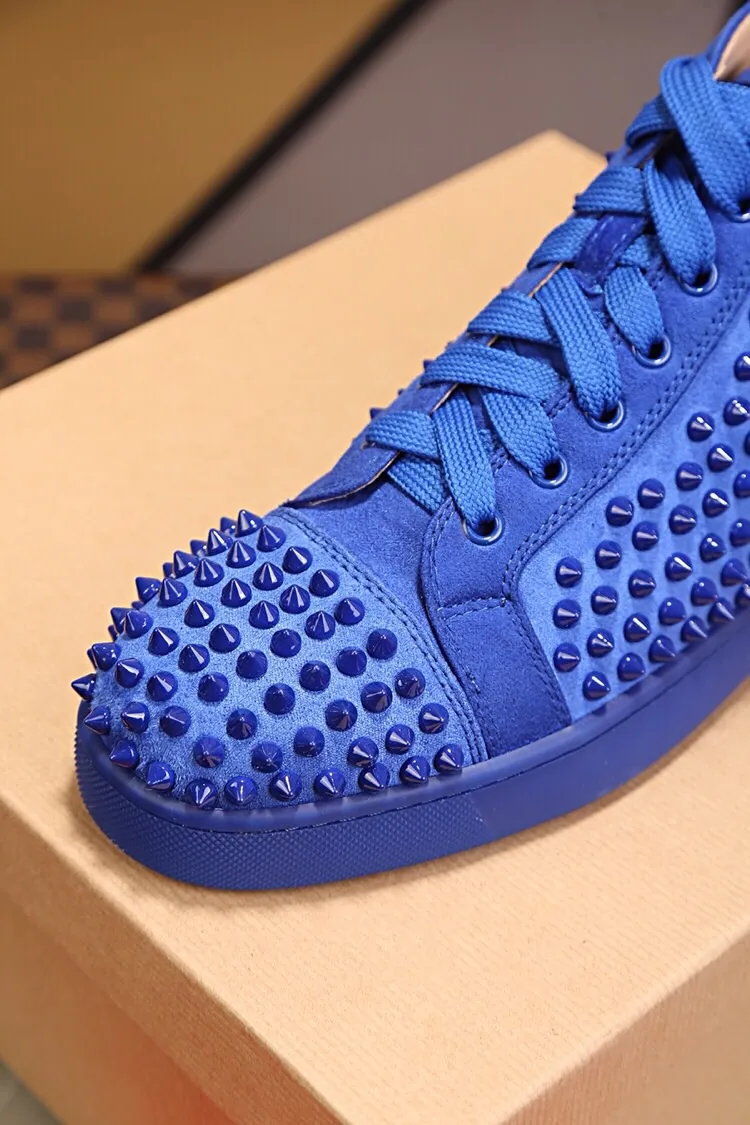 Ex-factory price 480. christian louboutin (CL red sole shoes) counter nail series, high-top casual sneakers for couples 📢 📢 📢 Exclusive hot style release 🎈🎈💪 Movable latex feet 👻 Finished outsole stitching line [satisfied] 😝Female 35-40# Male 38#-46, global supply😝 [Top version]: original imported cowhide upper, top original leather lining, original molded TPU outsole, original 1:1 detail processing, original shoe last, large quantity available from stock,